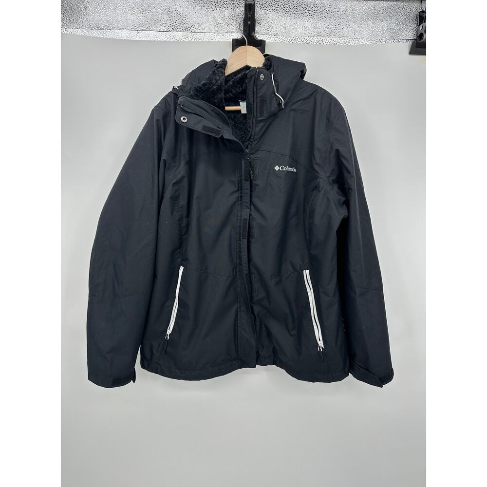 Columbia Womens Black Bugaboo‎ III Fleece Interchange 3-in-1 Jacket Size XL Warm